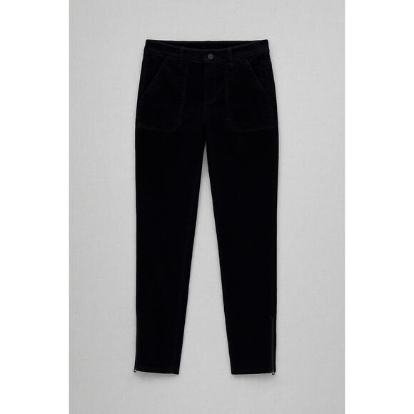 Sanctuary Anthropologie Velour Navy Pants Sz 30 Zip Ankle Slim Fit - Picture 2 of 7